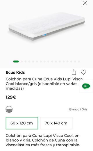 Cuna convertible en cama, incluye colchón ECUS