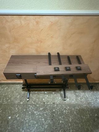 Mueble entrada madera y metal antiguo