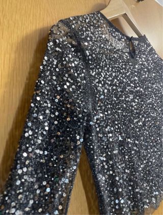 Top lentejuelas brillo S