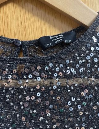 Top lentejuelas brillo S