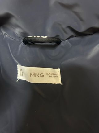 Piumino Mango blu navy pelle pesca