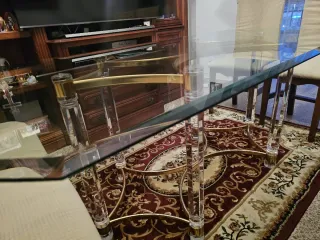 Mueble de salón madera y cristal