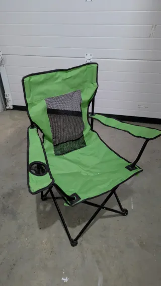 Silla de camping plegable verde