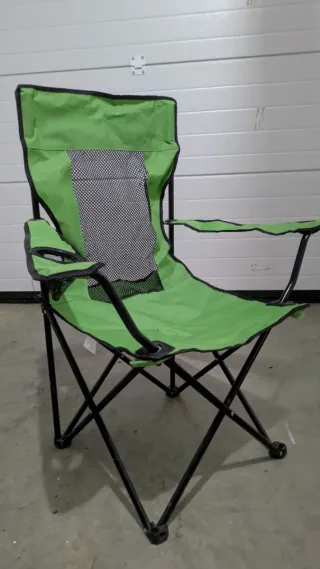 Silla de camping plegable verde
