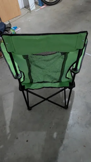 Silla de camping plegable verde