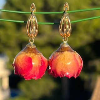 Pendientes con Rosa Natural