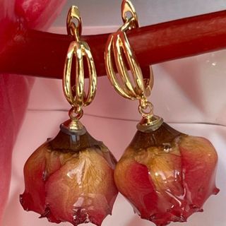 Pendientes con Rosa Natural