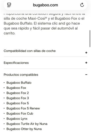 Adaptador Silla Maxicosi Bugaboo