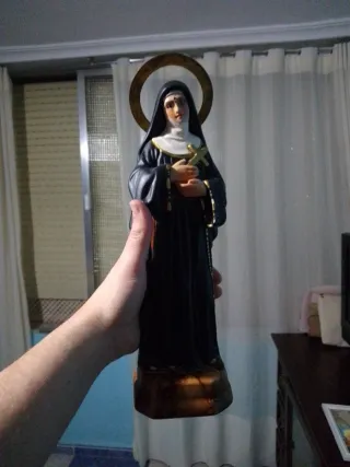 Figura Santa Rita con Cruz y Aureola