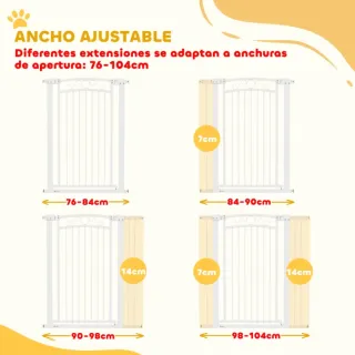 Puerta para Perros Ajustable 76-104 cm