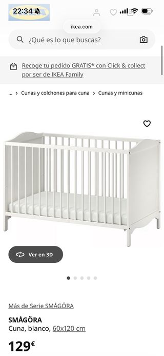 Cuna bebé IKEA 60x120
