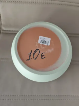 Lote de macetas azules ,turquesa, blanco, maron