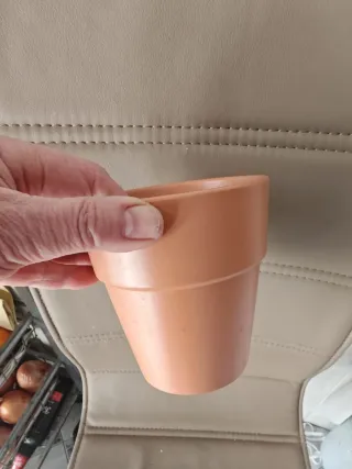 Lote de macetas azules ,turquesa, blanco, maron