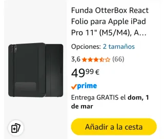 Funda Otterbox React Folio iPad Pro 11 M4 y M5