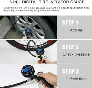 Medidor Presión Neumáticos Digital 220PSI