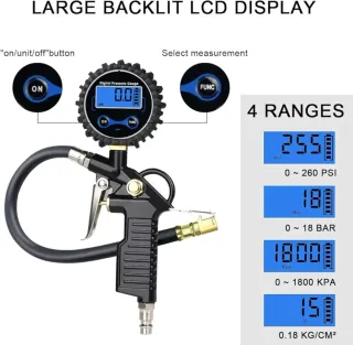 Medidor Presión Neumáticos Digital 220PSI