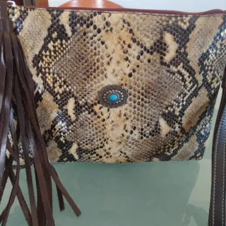 Bolso de piel estampado serpiente