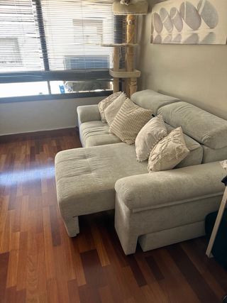 Sofá modular tela beige y gris