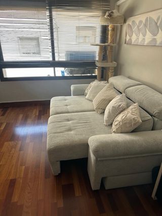 Sofá modular tela beige y gris