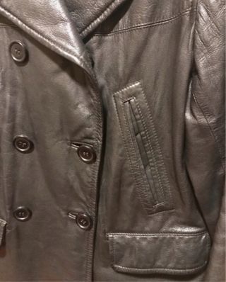 Giaccone in pelle vintage nero