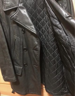 Giaccone in pelle vintage nero