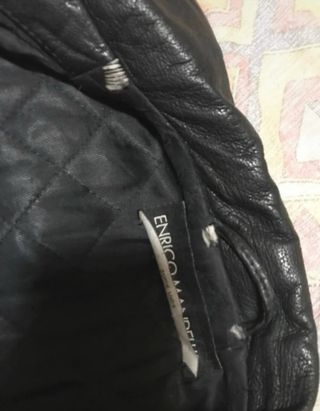 Giaccone in pelle vintage nero