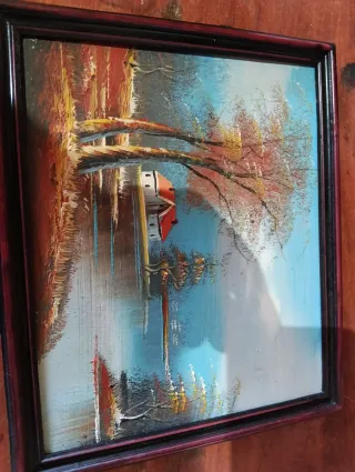 Cuadro paisaje pintado al óleo