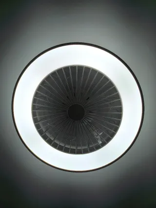 Lámpara Ventilador Techo Madera y Plástico