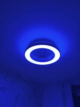 Lámpara Ventilador Techo Madera y Plástico