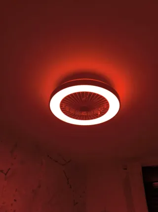 Lámpara Ventilador Techo Madera y Plástico