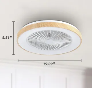 Lámpara Ventilador Techo Madera y Plástico