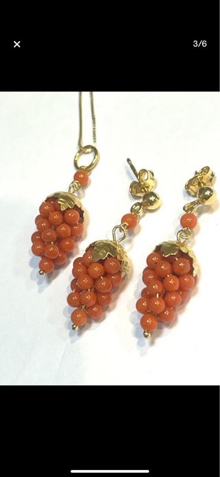 Conjunto Collar y Pendientes Corales