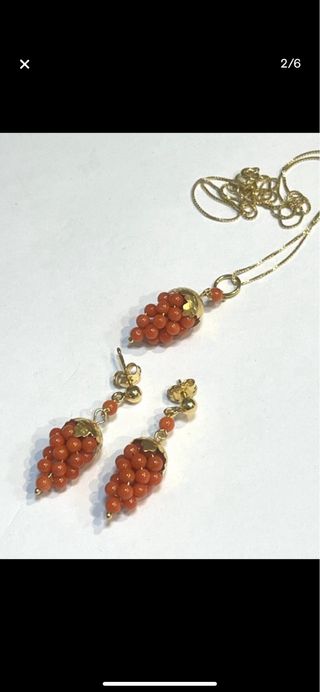 Conjunto Collar y Pendientes Corales