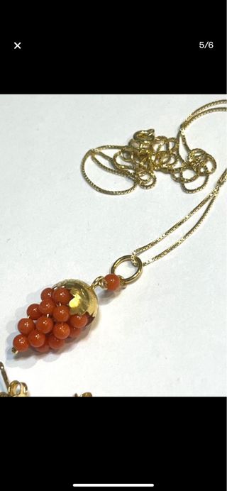 Conjunto Collar y Pendientes Corales