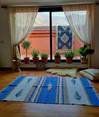 Tappeto Kilim fatto a mano in cotone