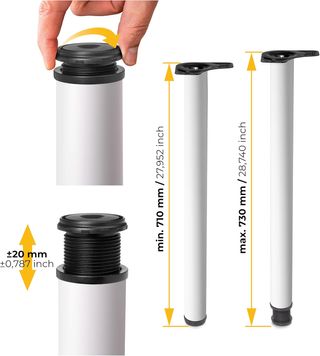 EMUCA Patas Mesa Regulables Ø60x710mm