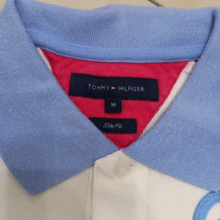 Polo Tommy Hilfiger 85 Bianco Blu Tg M