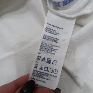 Polo Tommy Hilfiger 85 Bianco Blu Tg M