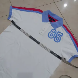 Polo Tommy Hilfiger 85 Bianco Blu Tg M