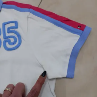 Polo Tommy Hilfiger 85 Bianco Blu Tg M