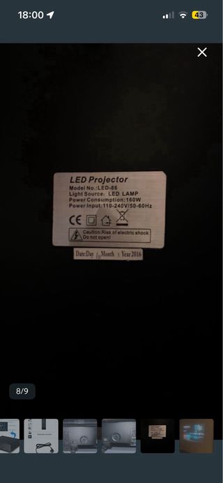 Proyector Excelvan y Pantalla para pared