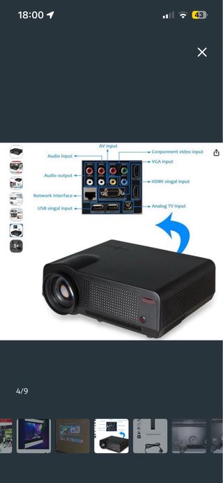 Proyector Excelvan y Pantalla para pared