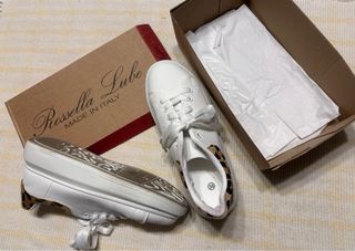 Scarpe pelle bianca con inserti animalier