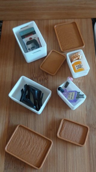 Cajas organizadoras miniaturas casa muñecas