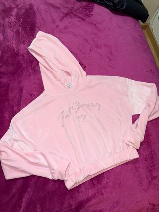 Sudadera terciopelo rosa XS