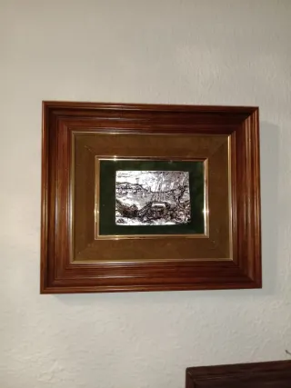 Cuadro al óleo madera y metal