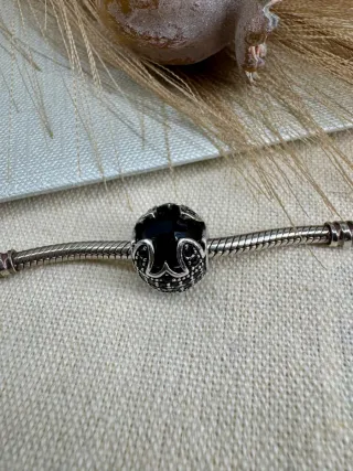 Charm Negro Plata para pulsera Pandora