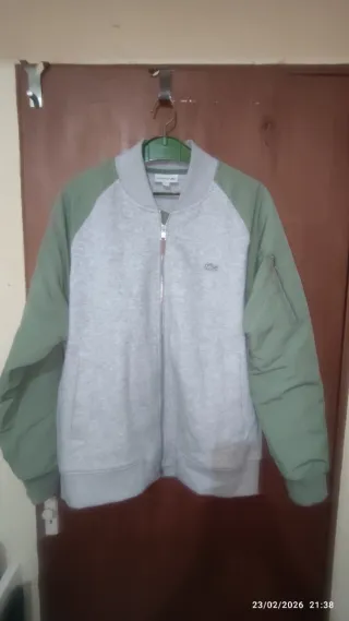 Bomber Lacoste Gris y Verde