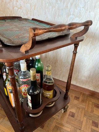 Mueble Bar / Carro Camarera Vintage con Bandeja