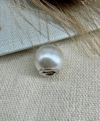 Charm Perla Blanca y plata para Pandora